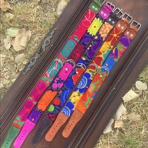 Mexican Woven Leather Dog / Cat Collars Multicolors